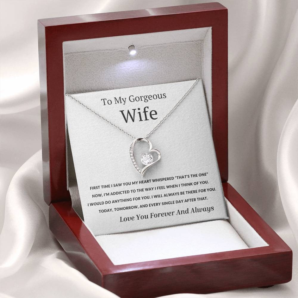 TO MY WIFE - GIFT FROM HUSBAND "The First Time I Saw You My Heart Whispered That's the One" - Forever Love Necklace