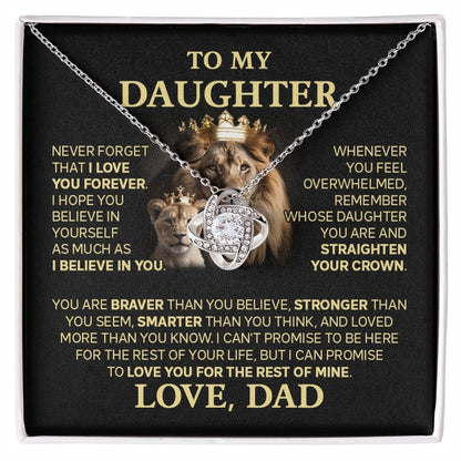TO MY DAUGHTER FROM DAD "Love You For The Rest Of Mine" - Premium Love Knot Necklace