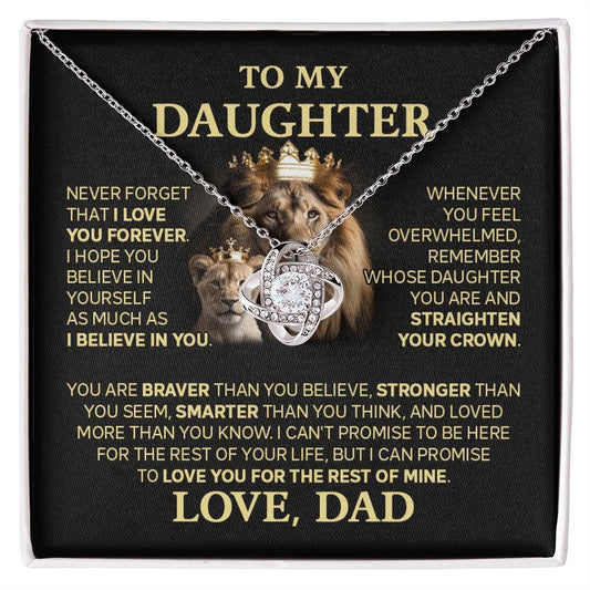TO MY DAUGHTER FROM DAD "Love You For The Rest Of Mine" - Premium Love Knot Necklace