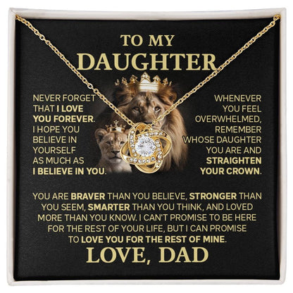 TO MY DAUGHTER FROM DAD "Love You For The Rest Of Mine" - Premium Love Knot Necklace