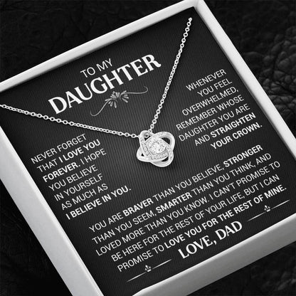 TO MY DAUGHTER FROM DAD "Believe in Yourself" - Premium Love Knot Necklace