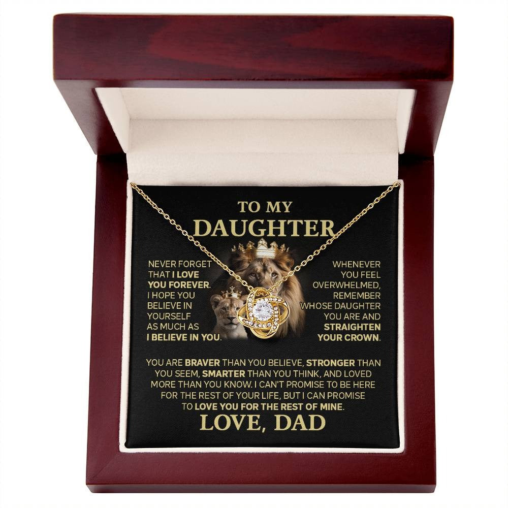 TO MY DAUGHTER FROM DAD "Love You For The Rest Of Mine" - Premium Love Knot Necklace