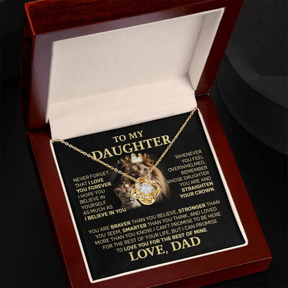 TO MY DAUGHTER FROM DAD "Love You For The Rest Of Mine" - Premium Love Knot Necklace