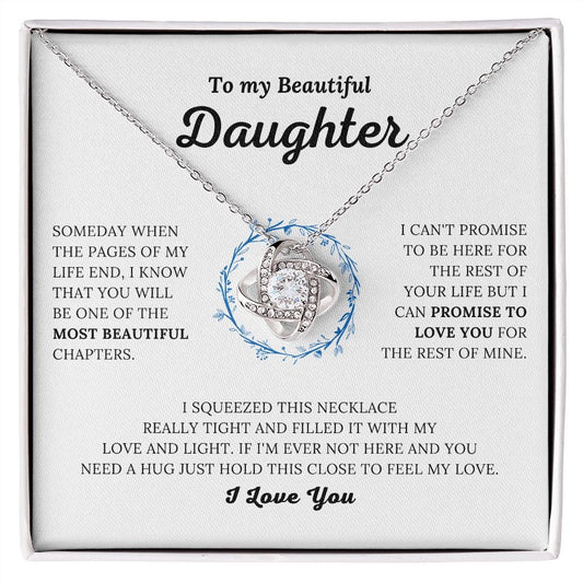 TO MY DAUGHTER FROM MOM and FROM DAD "Promise to Love You" - Premium Love Knot Necklace