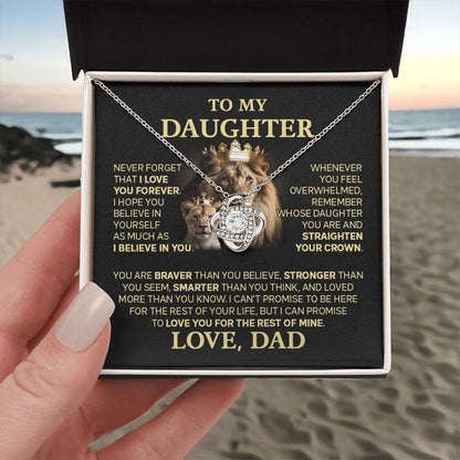 TO MY DAUGHTER FROM DAD "Love You For The Rest Of Mine" - Premium Love Knot Necklace