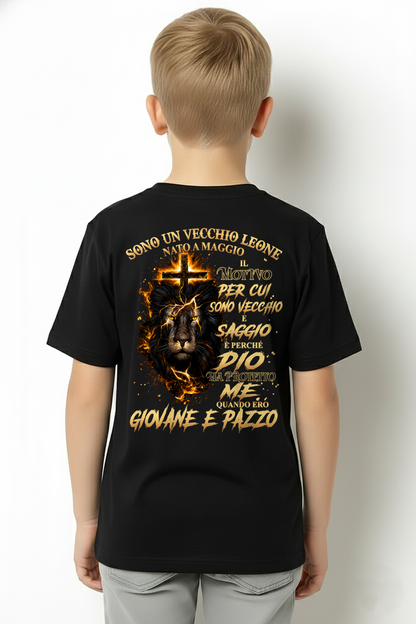 MAGGIO VECCHIO LEONE MAGLIETTA – Dio Ha Protetto Me Quando Ero Giovane E Pazzo – Idea Regalo Compleanno (SKU2605-321-05)