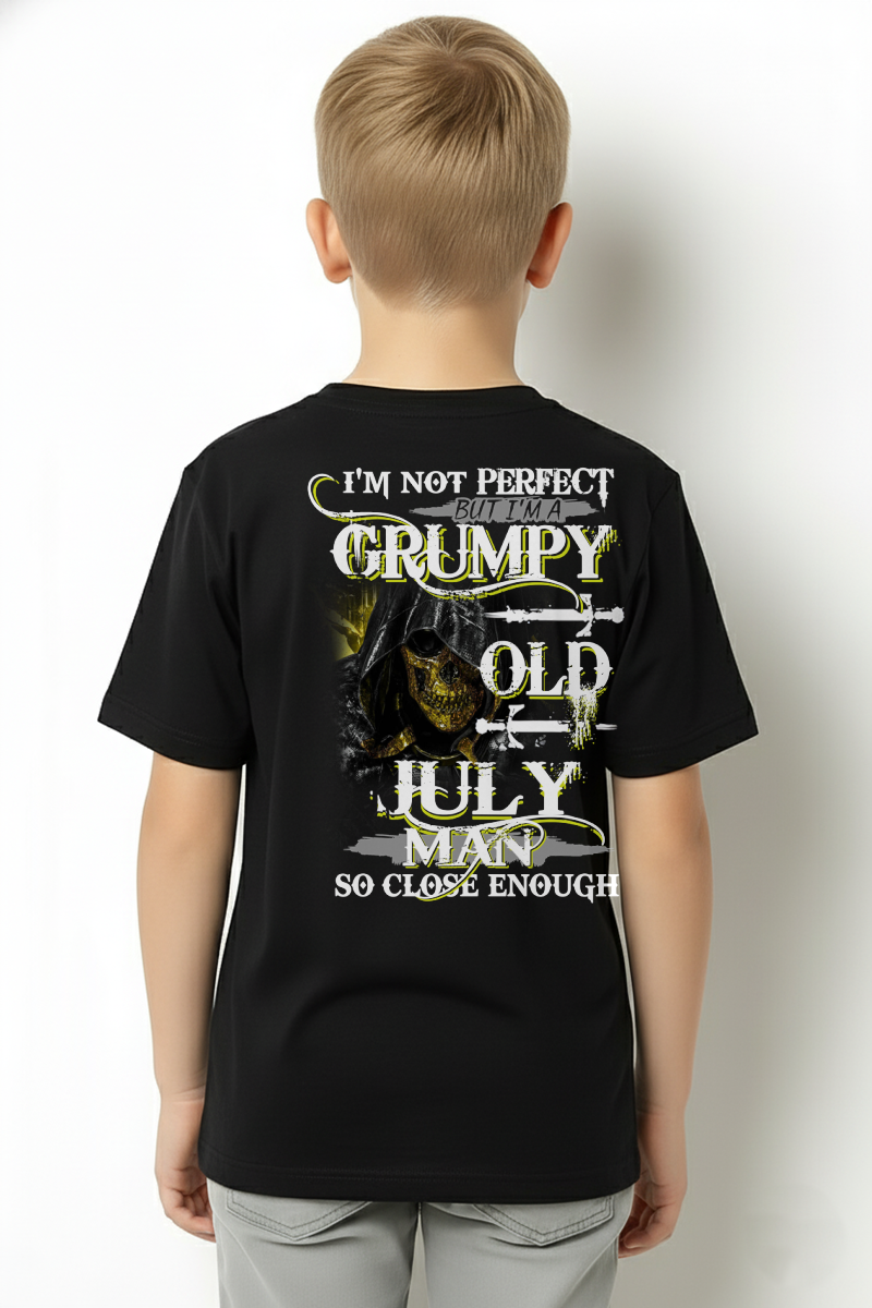 JULY SHIRT – I’m Not Perfect But I’m A Grumpy Old July Man – So Close Enough – KATE07 (SKU26T-01242-07)
