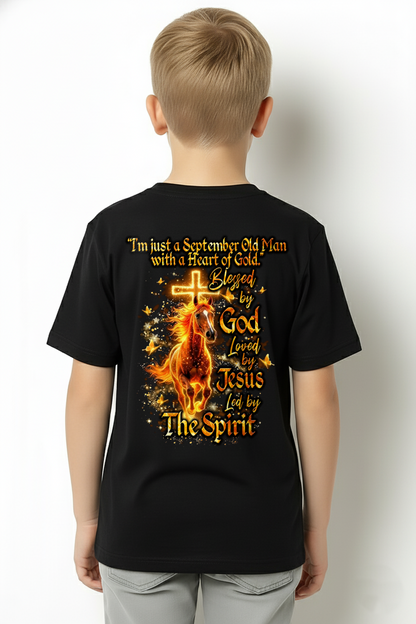 SEPTEMBER – September Old Man With A Heart Of Gold – Blessed By God Loved By Jesus Led By The Spirit – Birthday Gift – Men Shirt (SKU2603-29-09)