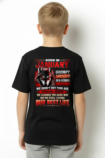 JANUARY - Born In January, Grumpy Sarcastic & Living My Best Life - Gift For Men - KATE01 (SKU2609-378-01)