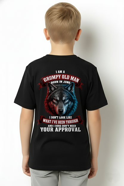JUNE - Grumpy Old Man Born In June Wolf - Funny Gift For Men (SKU2608-02-06)
