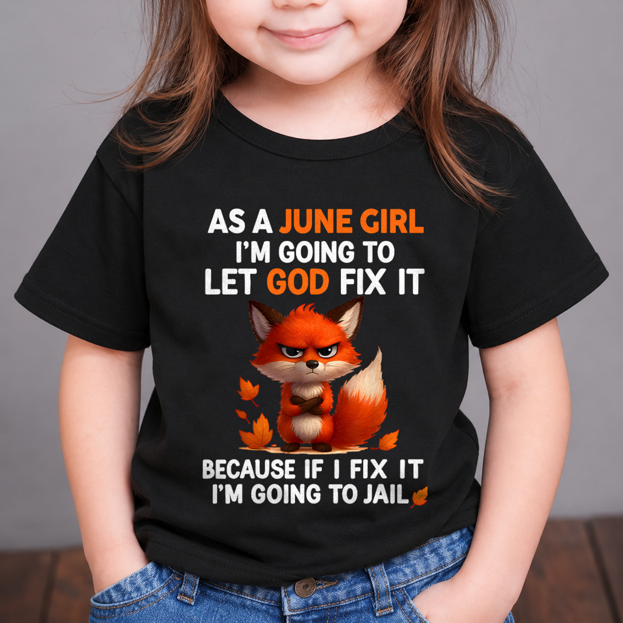 JUNE - Let God Fix It June Girl - Funny Gift For Girls - T-Shirt (SKU2607-181-06)