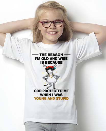 WOMAN SHIRT – Old And Wise Because God Protected Me – Birthday Gift Idea (SKU2604-325-00)