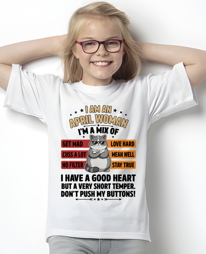 APRIL WOMAN SHIRT – Mix Personality No Filter – Birthday Gift (SKU2604-277-04)
