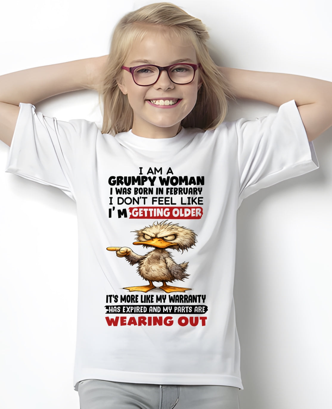 KATE02 - Funny Grumpy Woman Shirt Born in February – Birthday Gift Idea - FMA (SKU2602-175-02)