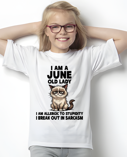 JUNE – January Old Lady Sarcasm Cat Shirt – Funny Birthday Gift for Women (SKU2604-177-06)