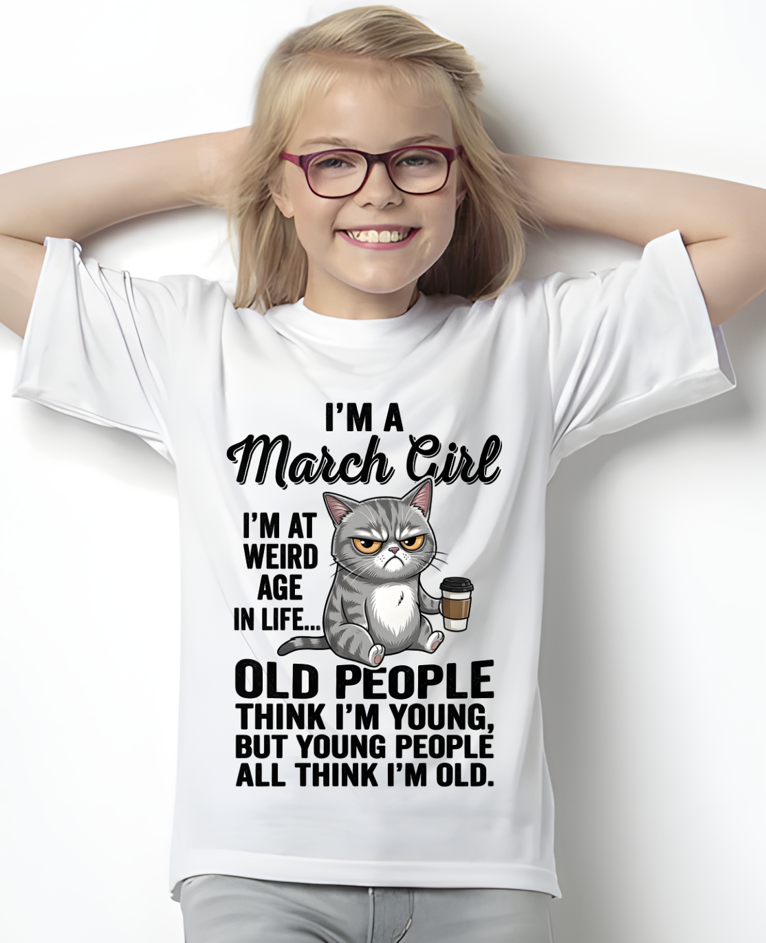 MARCH – March Girl I'm At A Weird Age In Life Old People Think I'm Young But Young People Think I'm Old – Birthday Gift – Women Shirt (SKU2603-81-03)
