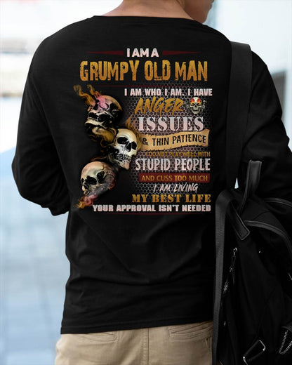 Grumpy Old Man T-Shirt - Funny Skull Anger Issues Tee - Perfect Gift For Men KATE00 (SKU08-67-00)