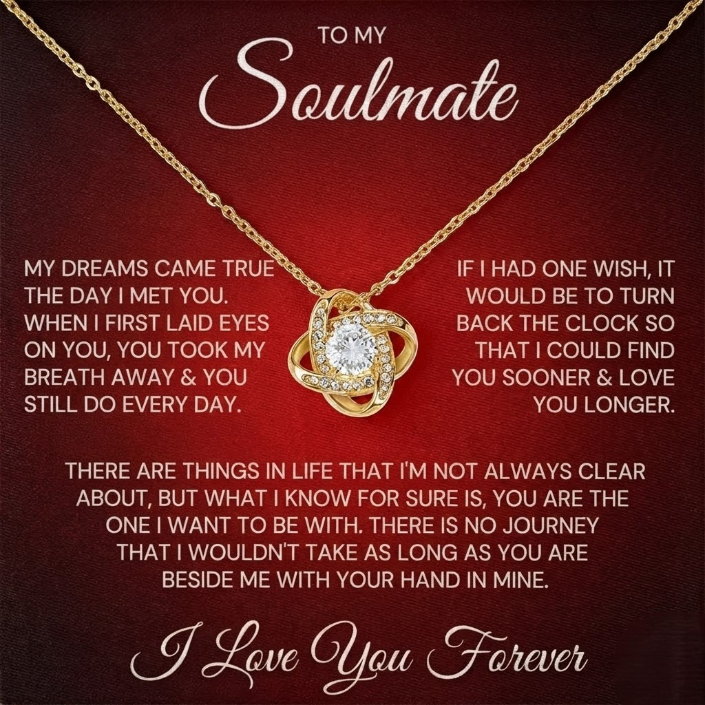 TO MY SOULMATE "Find You Sooner & Love You Longer" - FROM HUSBAND - Premium Love Knot Necklace