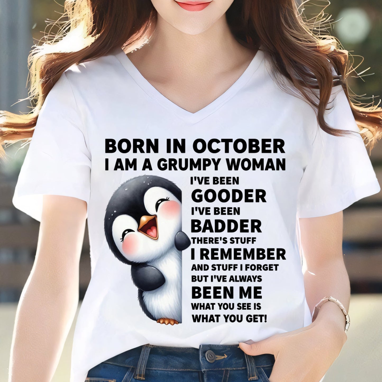 BORN IN OCTOBER I AM A GRUMPY WOMAN KATE10 FMA (SKU09-95-10)