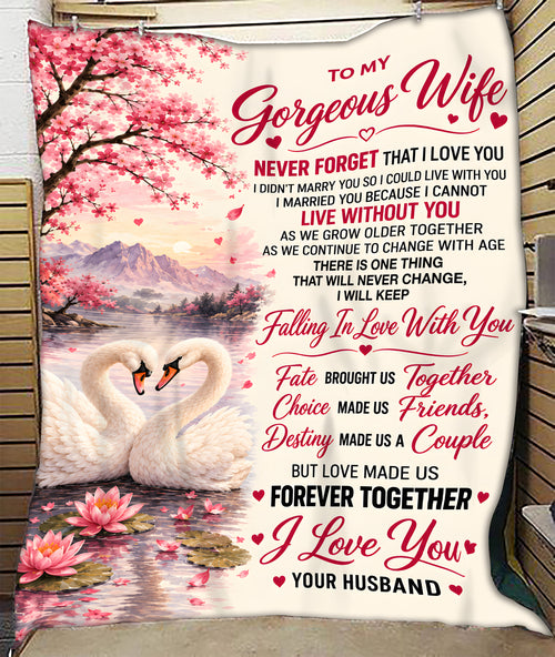 BLANKET - NEVER FORGET THAT I LOVE YOU - FROM HUSBAND TO WIFE (SKU2609-192)