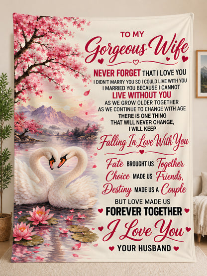 BLANKET - NEVER FORGET THAT I LOVE YOU - FROM HUSBAND TO WIFE (SKU2609-192)