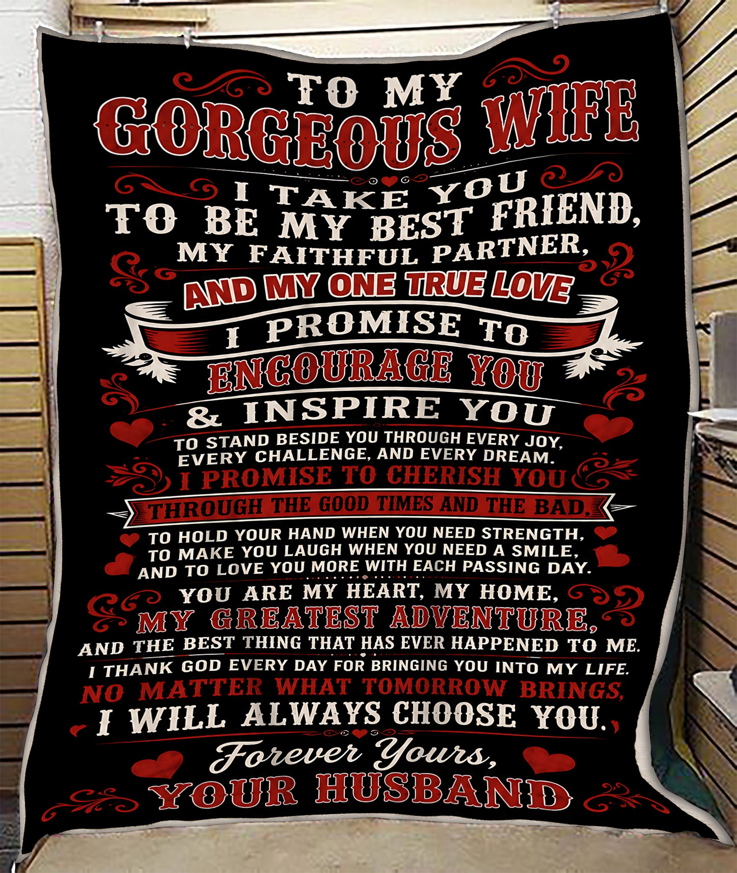 BLANKET - FROM HUSBAND TO WIFE - To My Gorgeous Wife, I Will Always Choose You - (SKU2607-297)