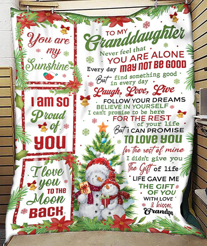 BLANKET FOR GRANDDAUGHTER – COMFORT & WARMTH CHRISTMAS GIFT FROM GRANDPA  Sherpa Fleece Quilt Blanket NTTD00 (SKUB10-184)