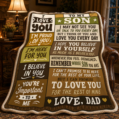 BLANKET - From Dad To Son - I Love You Every Day - Meaningful Gift For Son (SKU2608-240)