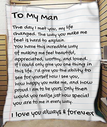 TO MY HUSBAND - GIFT FROM WIFE - Sherpa Fleece Quilt Blanket (SKUB-BLANKET-WIFE00)