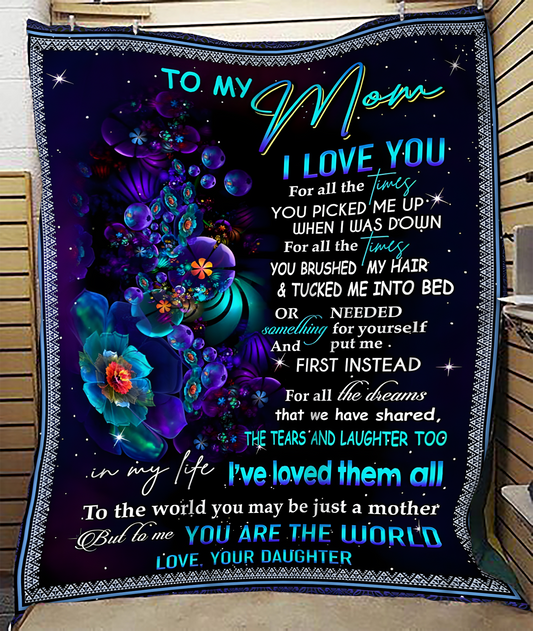 TO MY MOM - GIFT FOR MOTHER - Sherpa Fleece Quilt Blanket (SKUB-BLK-DAU01)
