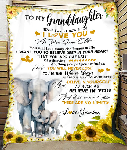 Special Gift For Your Granddaughter Blanket - From Grandma (SKUB12-271)