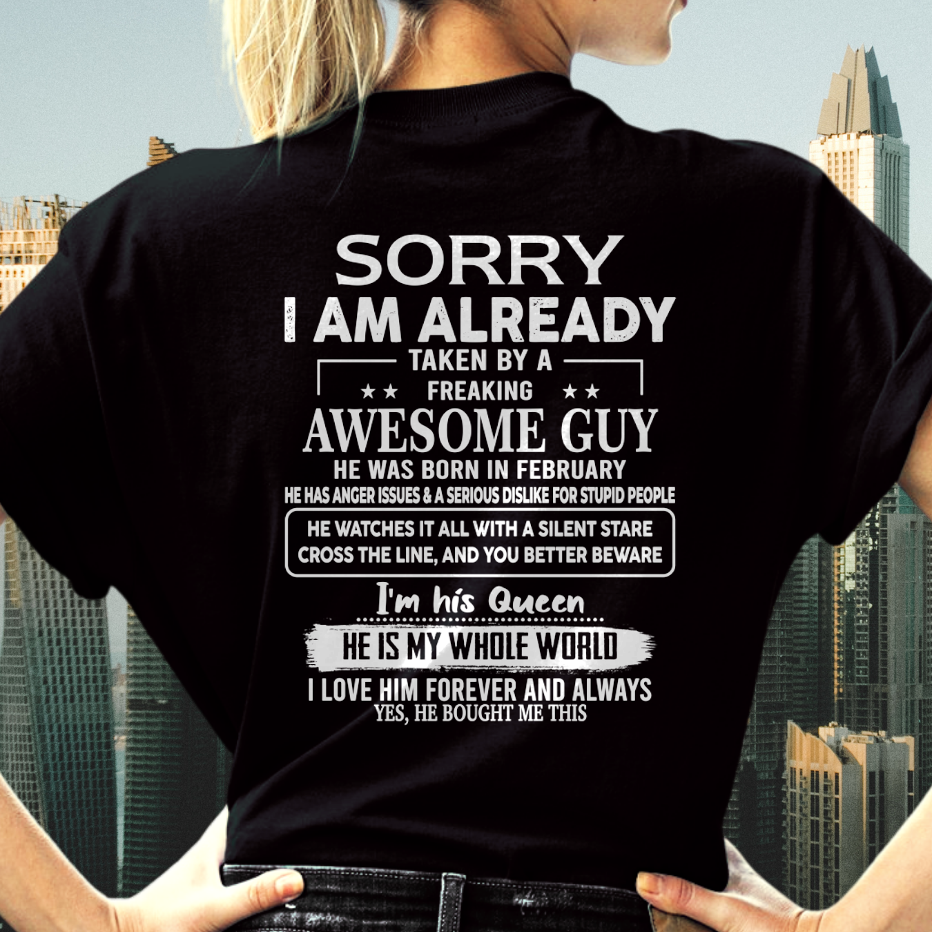 FEBRUARY - Awesome Guy Born In February - Funny Gift For Husband (SKU2608-403-02)
