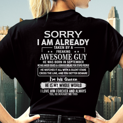 SEPTEMBER - Awesome Guy Born In September - Funny Gift For Husband (SKU2608-403-09)