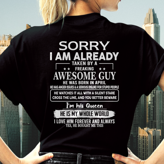 APRIL - Awesome Guy Born In April - Funny Gift For Husband (SKU2608-403-04)