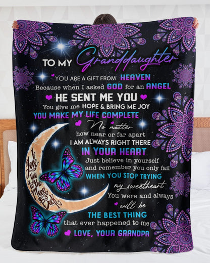 Special Gift For Your Granddaughter Blanket - From Grandpa