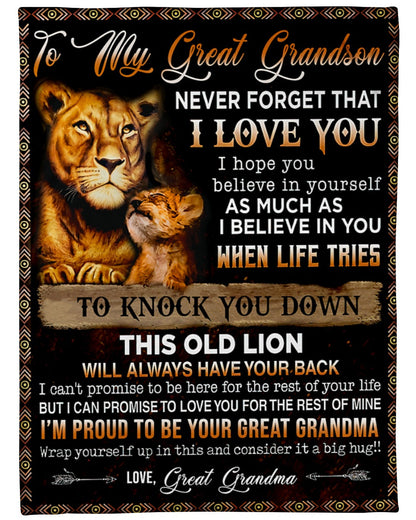 Special Gift For Your Great Grandson Blanket - From Great Grandma