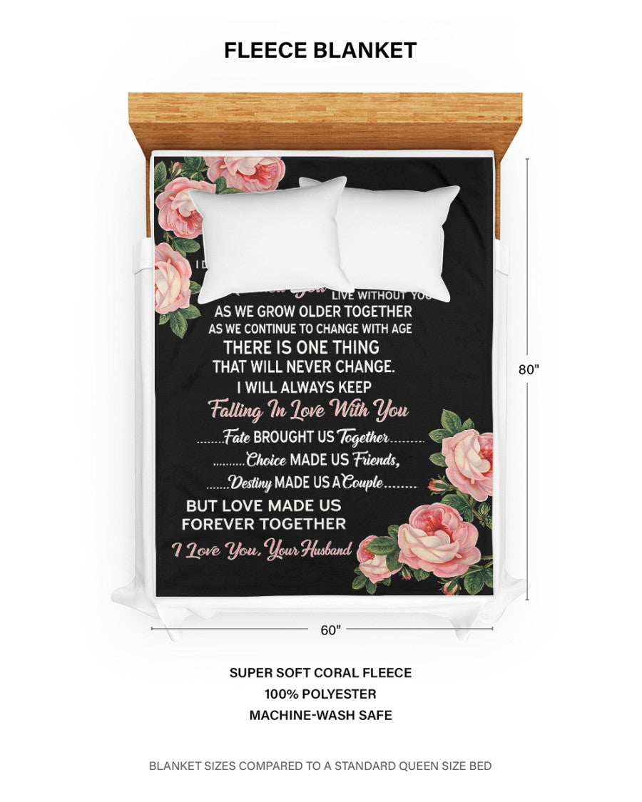 To My Gorgeous Wife Blanket – A Love That Will Never Change – From Husband to Wife – Anniversary / Valentine / Wedding Gift (SKU2602-77)