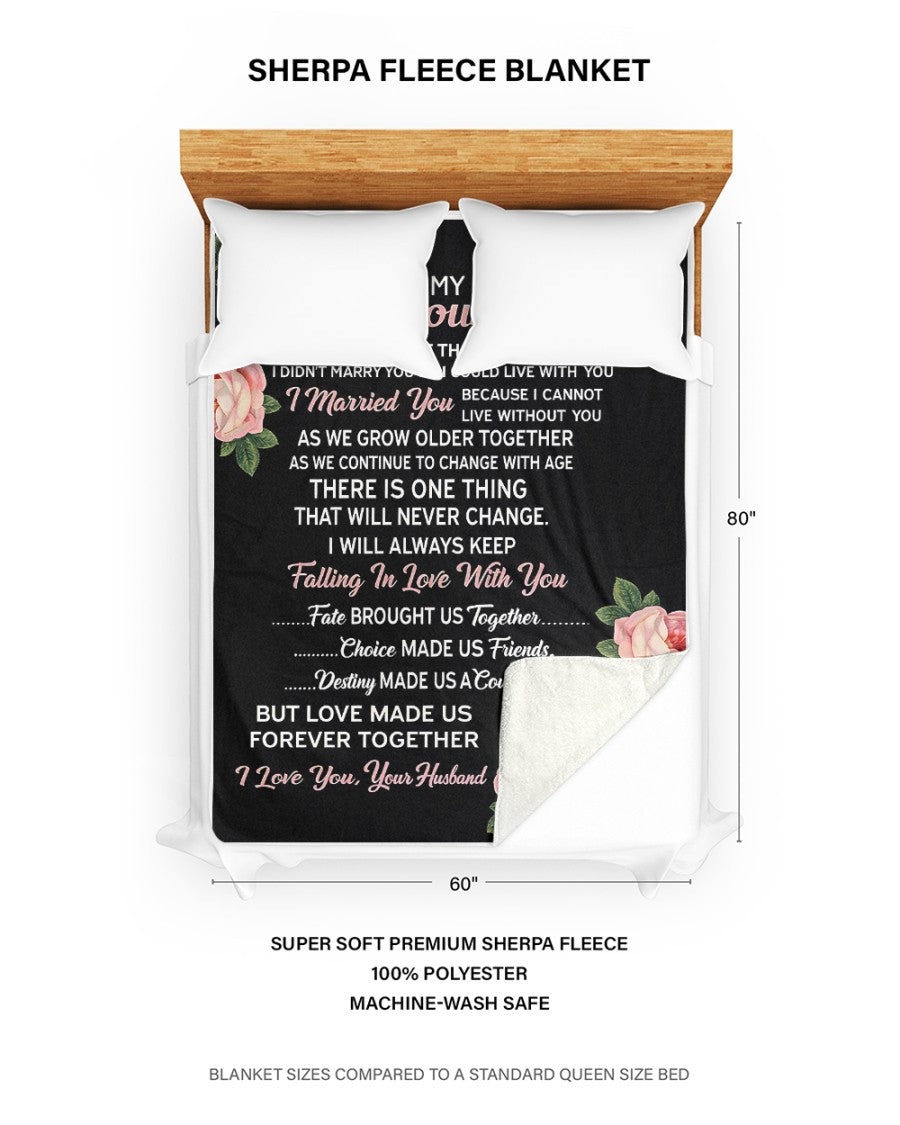 To My Gorgeous Wife Blanket – A Love That Will Never Change – From Husband to Wife – Anniversary / Valentine / Wedding Gift (SKU2602-77)