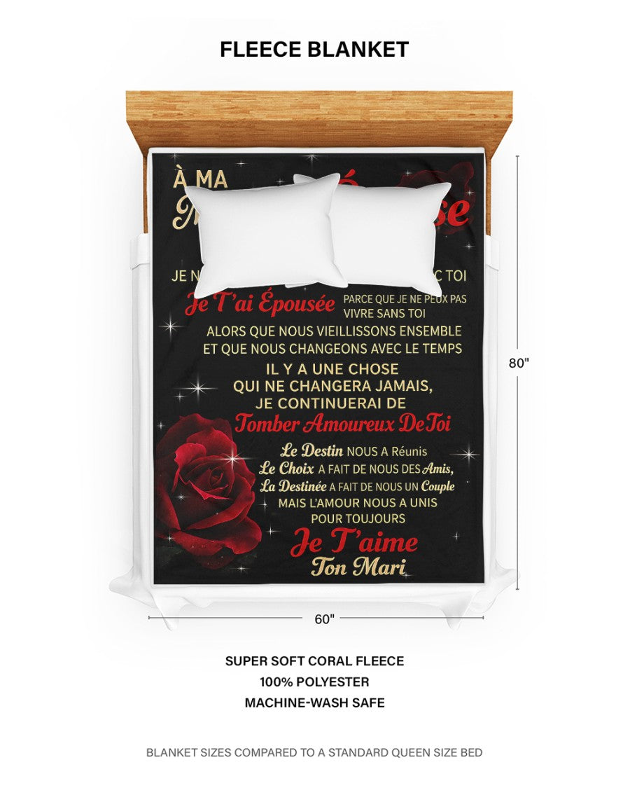 COUVERTURE POUR ÉPOUSE – À Ma Magnifique Épouse Je T’aime – Cadeau Romantique De Mari (SKU2605-183)