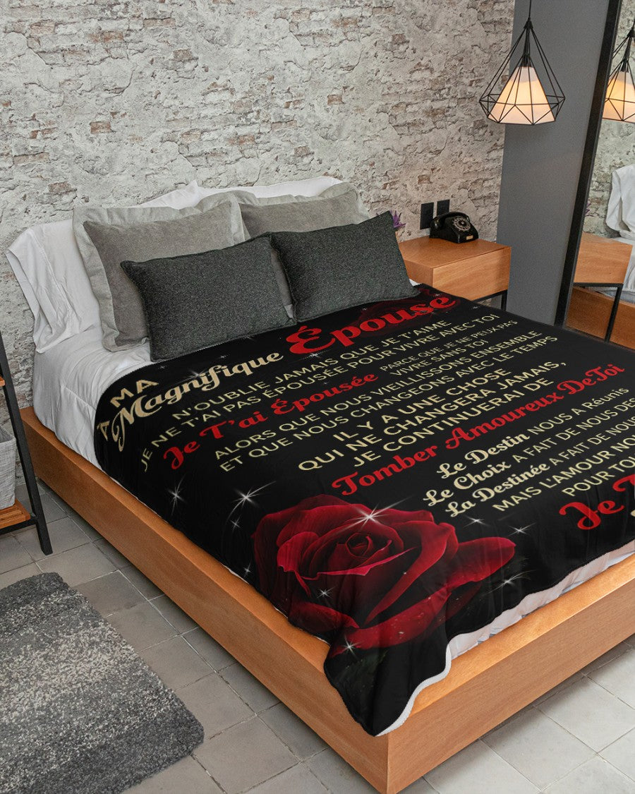 COUVERTURE POUR ÉPOUSE – À Ma Magnifique Épouse Je T’aime – Cadeau Romantique De Mari (SKU2605-183)