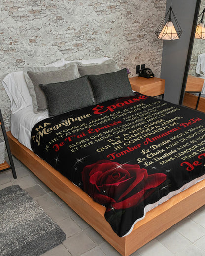 COUVERTURE POUR ÉPOUSE – À Ma Magnifique Épouse Je T’aime – Cadeau Romantique De Mari (SKU2605-183)