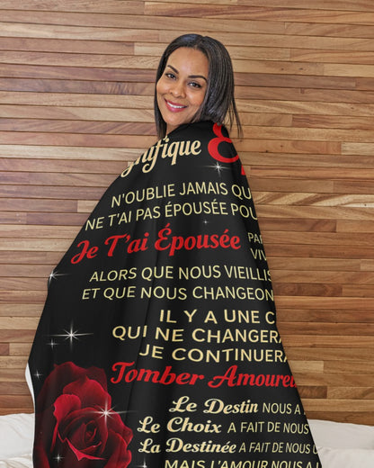 COUVERTURE POUR ÉPOUSE – À Ma Magnifique Épouse Je T’aime – Cadeau Romantique De Mari (SKU2605-183)