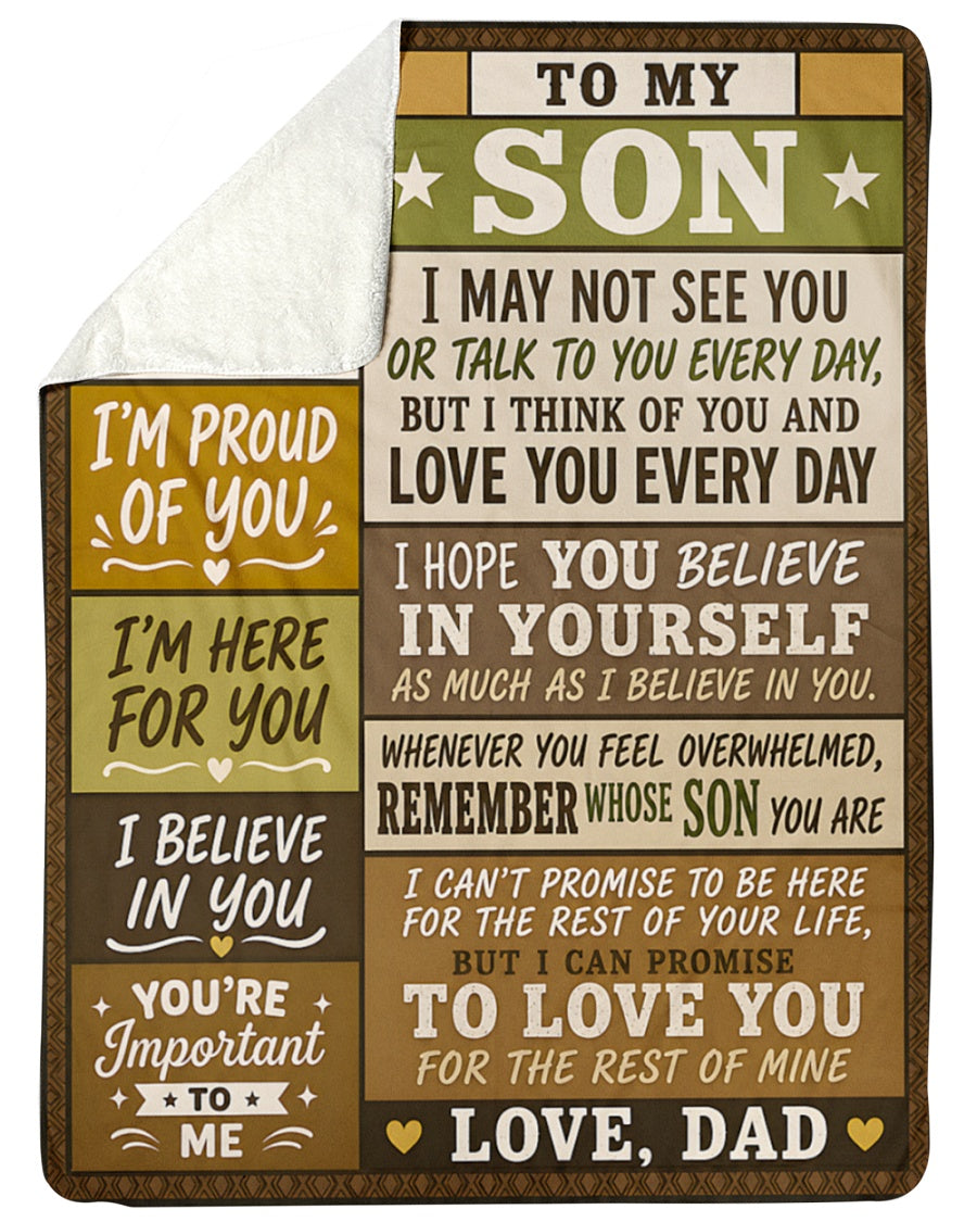 BLANKET - From Dad To Son - I Love You Every Day - Meaningful Gift For Son (SKU2608-240)