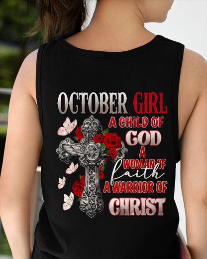 OCTOBER – October Girl A Child Of God Shirt – Woman Of Faith Christian Apparel – Warrior Of Christ Gift for Women (SKU2604-243-10)