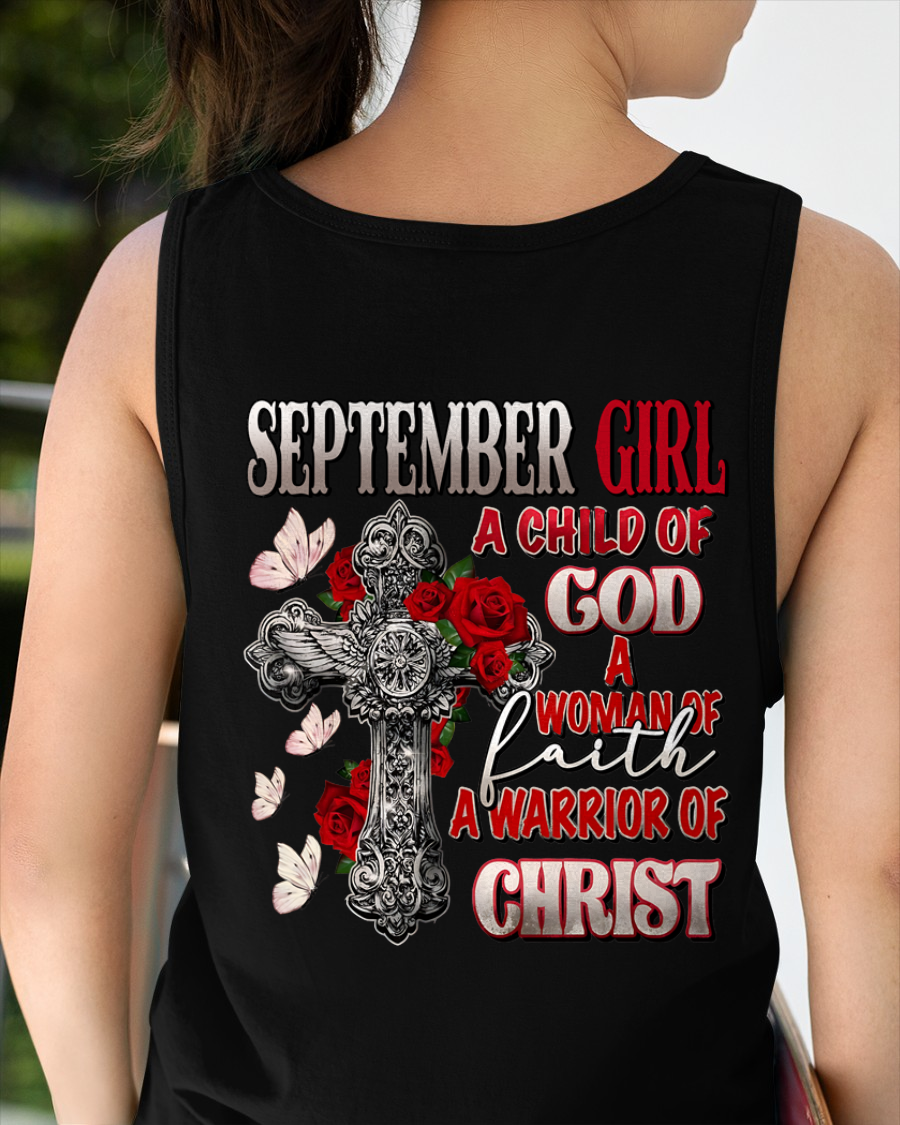SEPTEMBER – September Girl A Child Of God Shirt – Woman Of Faith Christian Apparel – Warrior Of Christ Gift for Women (SKU2604-243-09)