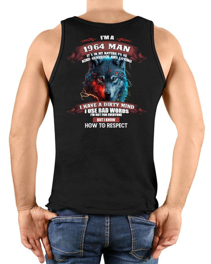 BORN IN 1964 - KNOW HOW TO RESPECT - BIRTHDAY T-SHIRT FOR MEN - Us1964 (SKU12-286-1964)
