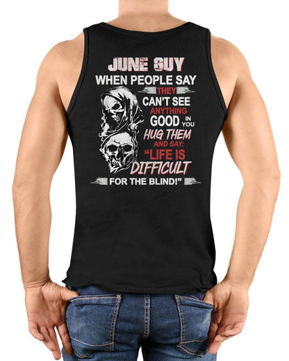 JUNE -  HUG THEM AND SAY... - BIRTHDAY T-SHIRT FOR MEN - KATE06 (SKU12-253-06)