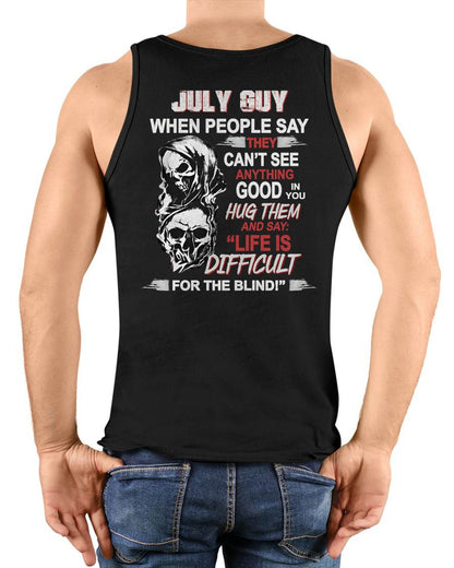 JULY -  HUG THEM AND SAY... - BIRTHDAY T-SHIRT FOR MEN - KATE07 (SKU12-253-07)