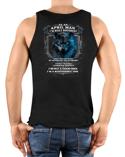 APRIL - BUILT DIFFERENT - BIRTHDAY T-SHIRT FOR MEN - KATE04 (SKU12-301-04)