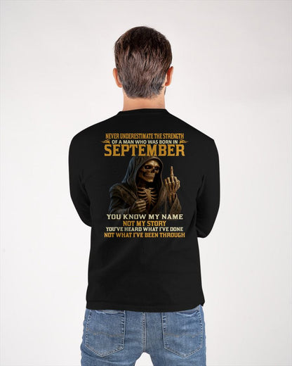 SEPTEMBER - NEVER UNDERESTIMATE - BIRTHDAY T-SHIRT FOR MEN - KATE09 (SKU26T-01-06-09)